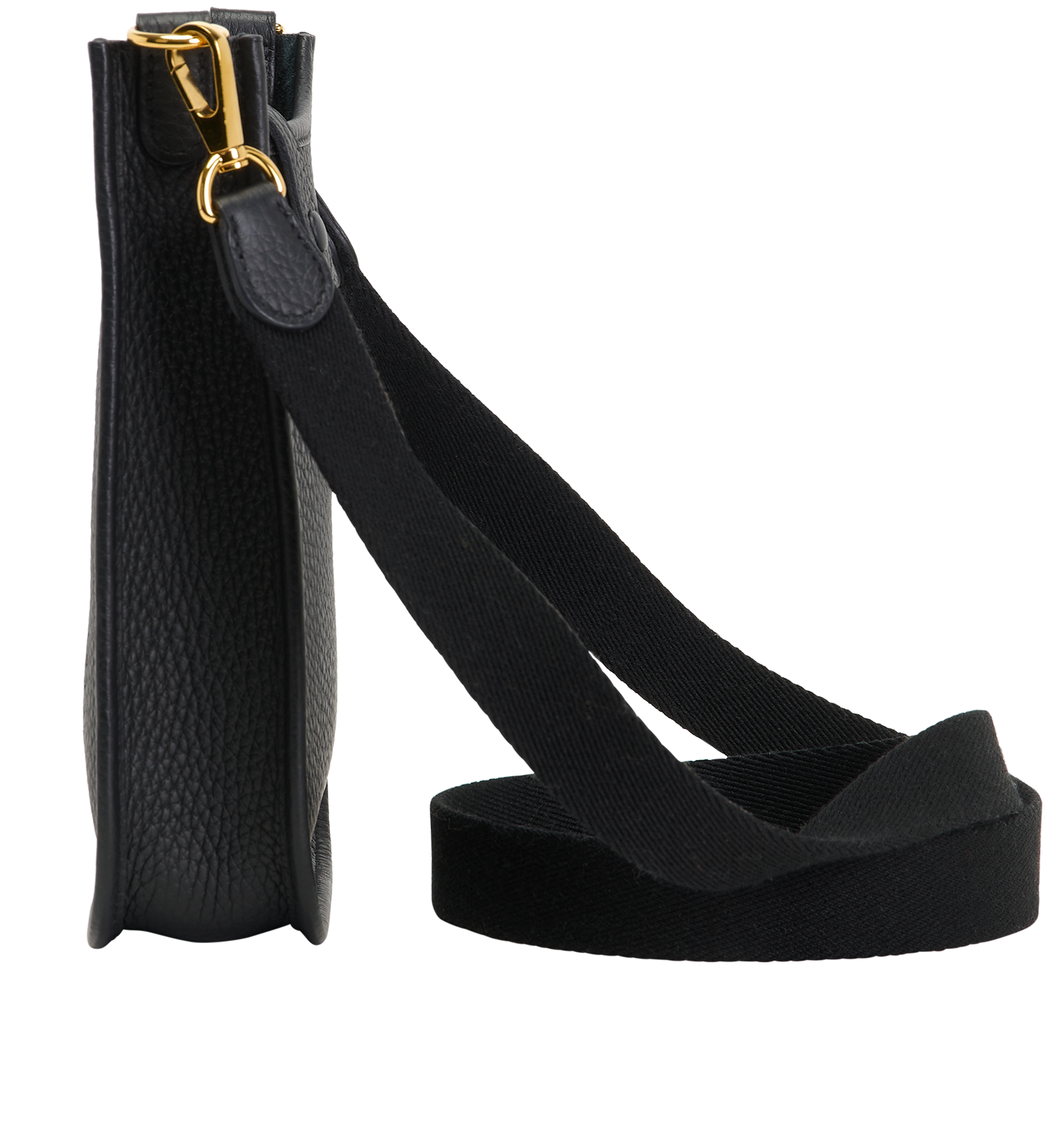 Mini Evelyne 16 In Taurillon Clemence Noir, &pound;2,200, Handbags, Black, Leather, Bottom view